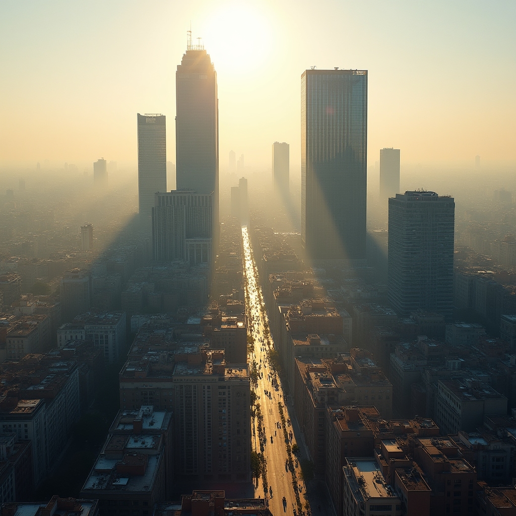 Skyline moderno di Milano al tramonto con grattacieli e luci della città